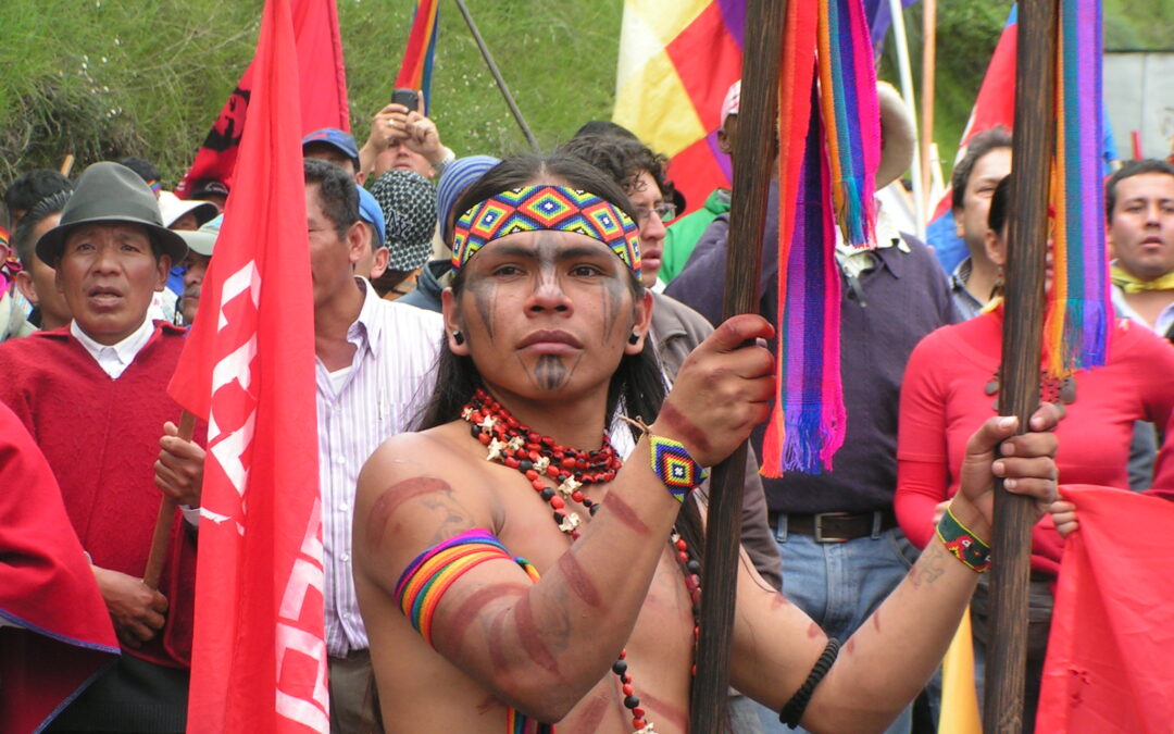 Marcha von Indigenen gegen Erdöl- und Bergbaukonzessionen in Ecuador