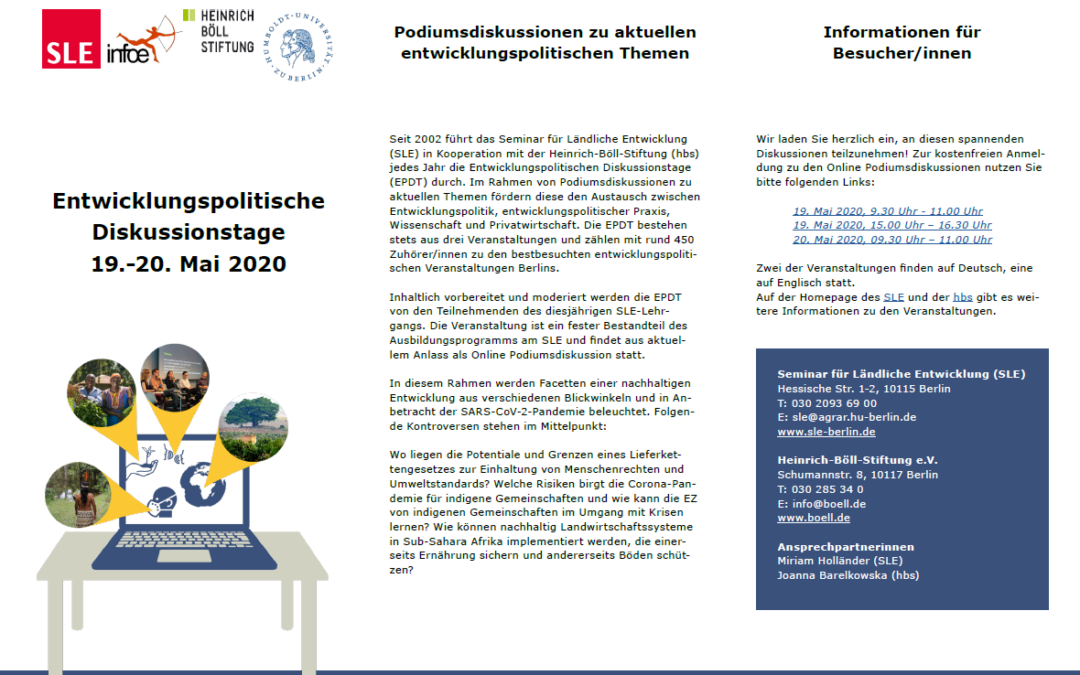 Online-Podiumsdiskussion: „From being left behind to becoming agents of change in a global pandemic“
