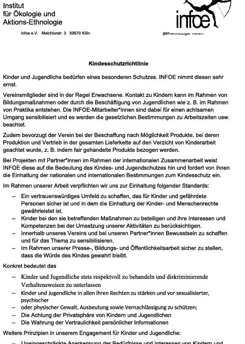 Kindesschutzrichtlinie INFOE e.V.